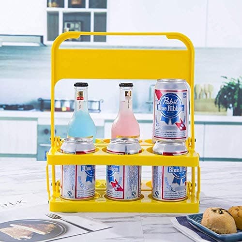 Density Collection Beer Portable Folding Basket Basket Foldable 6-Pack Beer Bottle Caddy Bucket Holder for Daily Use KTV…