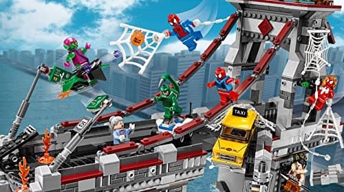 Action Figure Set Interlock Bridge Movable Roadway Suspension Cables Goblin Mini-figures Accessories