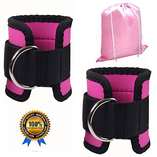 Styleincart Ankle Straps - Adjustable Fit Ankle Cuff Strap for Cable Machines - Butt and Leg Weights Exercises - Men &amp; Women Leg Straps for Gym Fitness(Pack of 2) (Pink)