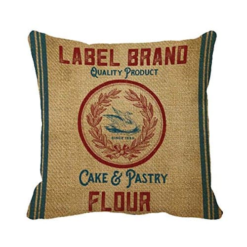 Vintage Burlap Poultry Flour Sack Pillowcase