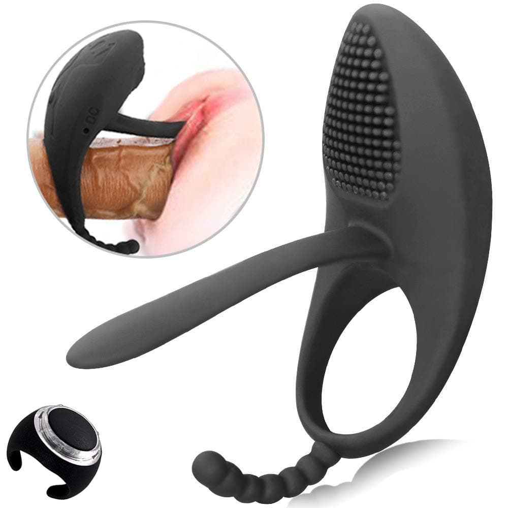 7 Frequency Vibration Vibranting Massage Ring, Pennis Rings for Men SiliconeSexy Toystory for Man Hand Free Clock Ring Delay Trainer