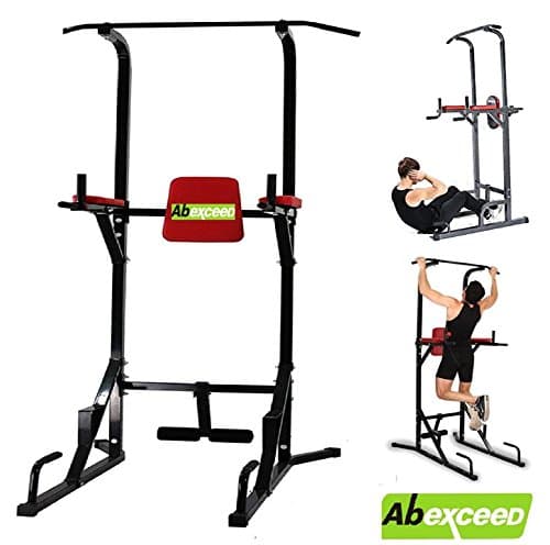 ABEXCEEDHome Gym Fitness Power Multi functionTower Dip Pull and Chin Up Bar Fitness Workout Exercise