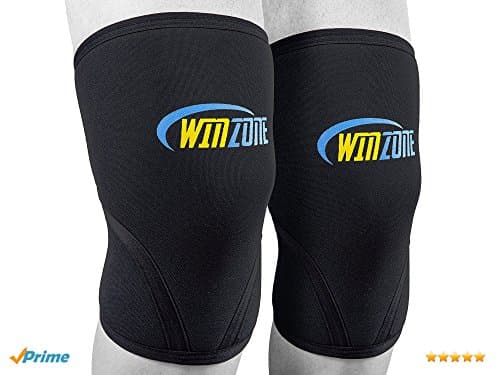 Winzone Knee Sleeve Brace, Compression Sleeves (1 Pair) 7mm Neoprene,! Basketball, Weight Lifting, Crossfit, Arthritis, Running, Squatting & More. Support w/o Restricting Movement by
