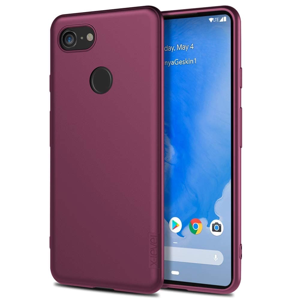 HYAIZLZ Google Pixel 3a Case Clear Thin Soft TPU Matte Slim Fit Protective Back Cover for Google Pixel 3a,Color WineRed