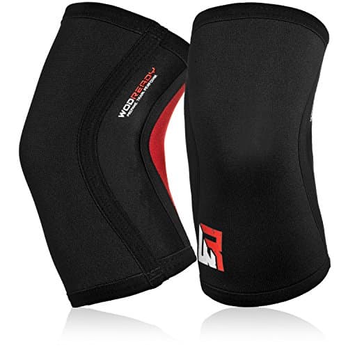 WODReady Knee Brace Compression Support Sleeve (1 Pair) - Great for Weightlifting, Powerlifting, Bodybuilding, Squats, Deadlifts, CrossFit, Exercise, Football - 7mm Medium (13 - 14.2 in.)