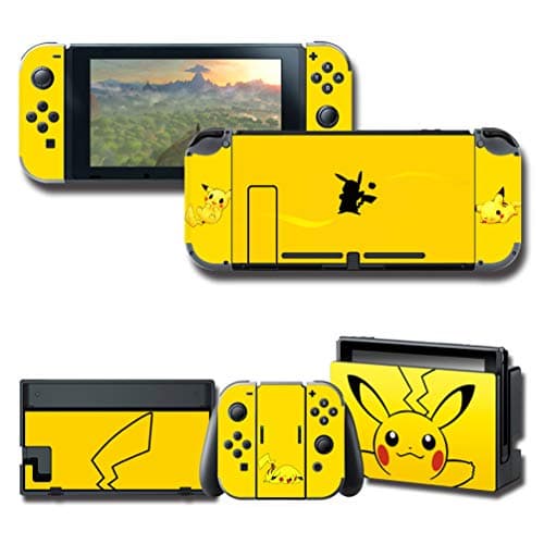 Stickers Decals for Nintendo Switch, Skin Cover Protector Wrap Durable Full Set Protection Faceplate Yellow Console Joy-Con Dock