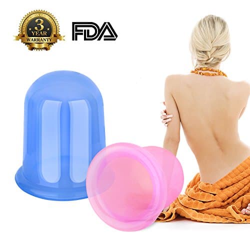 Anti Cellulite Cup 2PCS- Cupping Therapy Cellulite Vacuum Suction Cups for Face/Legs/Body Massage (1 Large and 1 Medium)