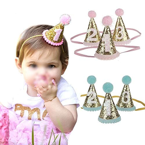 WELLDRESSED 1pcs Cute 1 2 3 Birthday Party Hats Dot Hairball Cap Baby Shower Birthday Party Photo Props Children Party Decor