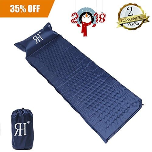 Lightweight Self-Inflating Sleeping Pad for Camping with Pillow,Rainbow House Waterproof &amp; Portable Sleeping Mattress Backpacking Hiking Picnics Travel Outdoor