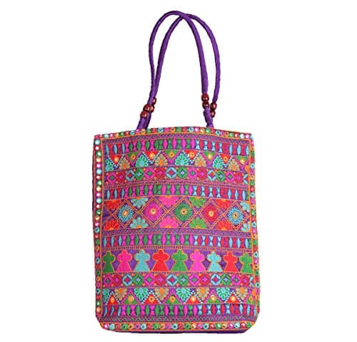 14.5"x 16" Inches Shoulder Embroidered Hippie Tote Gypsy Handbag
