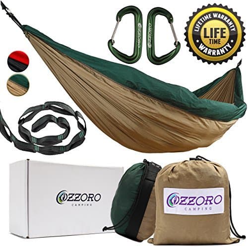 Double Hammock with Tree Straps – XL Camping Hammock Lightweight Portable Heavy Duty Two Person Parachute Nylon Hammock for Backpacking Outdoor Camp