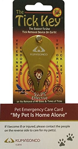 Tick Key with Two Pet Emergency Cards Paws