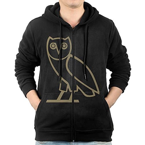 Men Drake Gold OVOXO Full Zip Hooded Sweatshirt Pullover