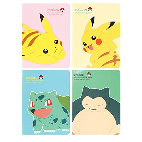 New Nintendo Pokemon Lined Mini School Notebook Note Pad : Set of 4