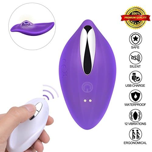 Obaile 10 Modes Wireless Remote Control Electric Massager with USB Rechargable Cable for Female Couples - Purple