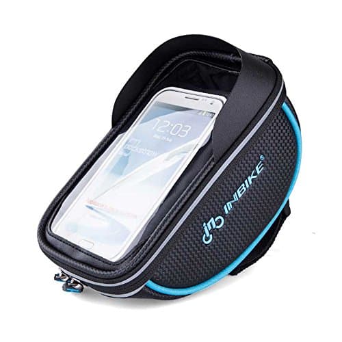 Bike Bag, Waterproof Touch Screen Bicycle Handbar Front Phone Frame Bag Holder For iPhone 8 7 Plus Cellphone Below 6.0 Inch With Sun Visor and easy to carry small gadgets, sunglasses
