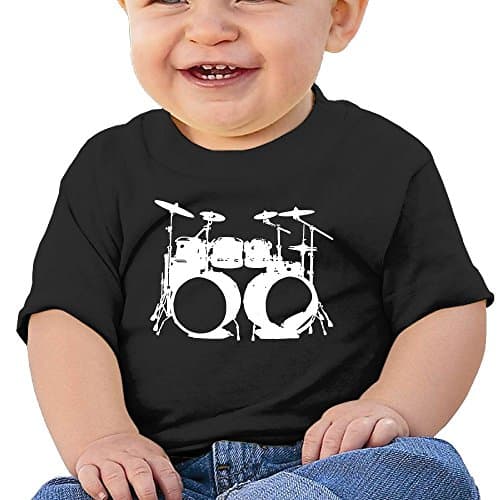 Drumms Drummer Snare Hi Hat Drumset Baby's Boy's&amp;girls T Shirts For 6-24 Months Boys &amp; Girls Size 12 Months Black