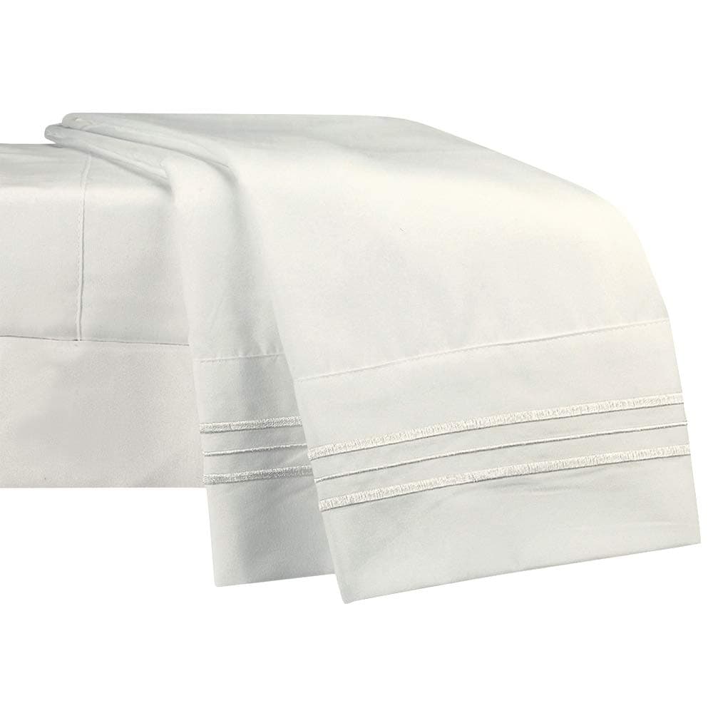 NEWCASTLE Collection - Deluxe Bed Sheet Set - 1800 Brushed 100% Microfiber Bedding - Wrinkle, Fade, Stain Resistant - 4 Piece Set (Double, Ivory)