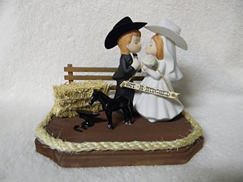 Western reception Party Wedding Git N Hitched Horse Equine Farrier cake topper