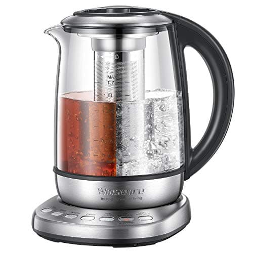 Electric Kettle Glass Tea kettle, One Touch Temperature Control Kettle for Professional Tea Brewing , NTC Absolute Precision Temp and Safety Control, 2 Yrs Warranty, 1.7L, Willsence Tea Master