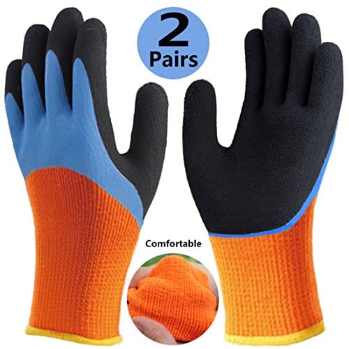 Superior Grip Work Gloves, Double Protective Coating Non-Slip Fingers-Waterproof Safety Gloves, Durable Comfortable for Outdoor Gardening Fishing Constrction Auto Multipurpose Use.