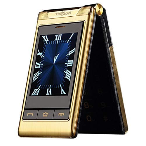 JIANGfu Older People Mobile Phone G10 3.0" Double Dual Screen Dual SIM Card Long Standby Touch Screen FM Senior Phone Flip Phone for Old People (Gold)