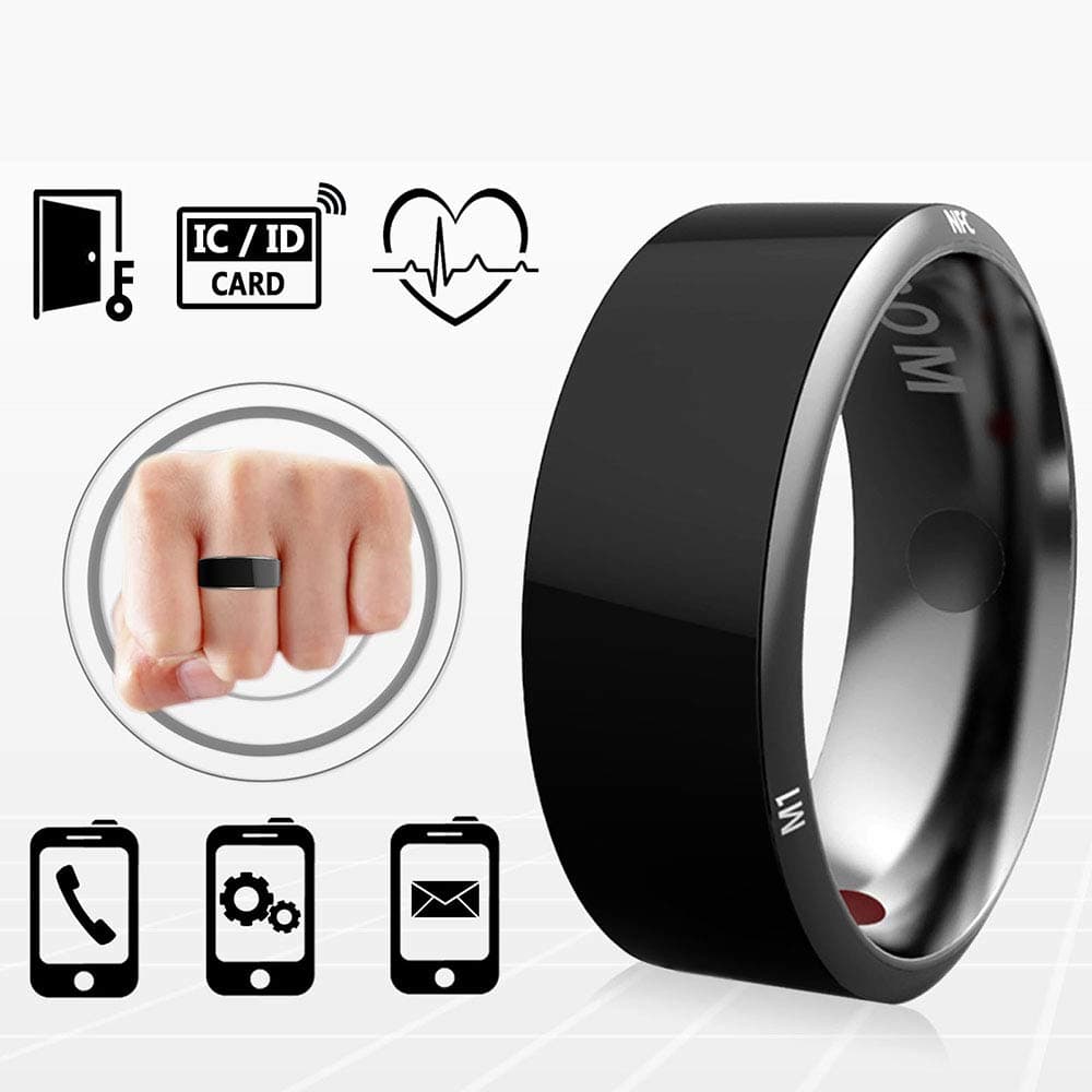 PURROMM Smart NFC Multifunctional Ring for Android Windows Phones Payment Black Titanium Jewelry,10