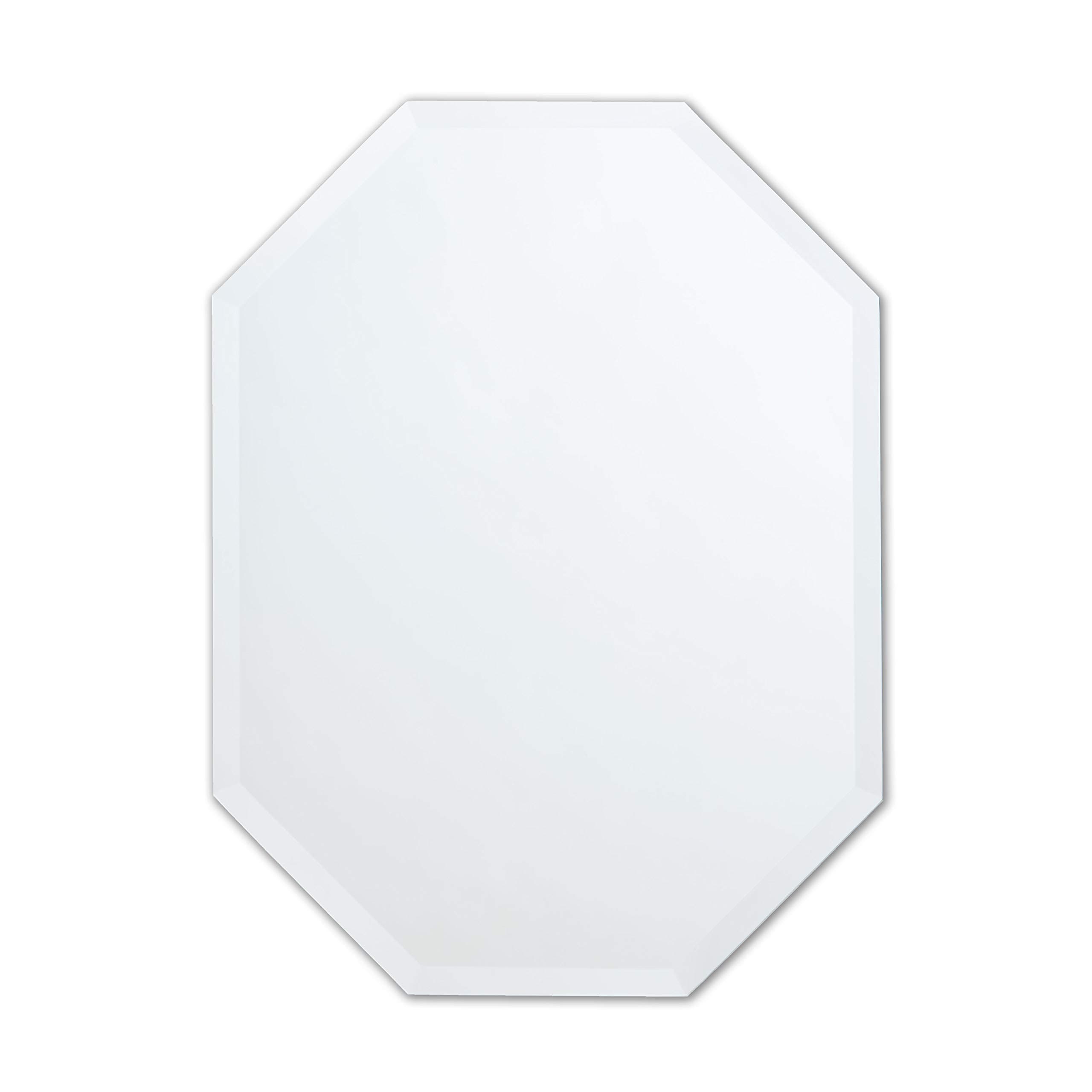 Better Bevel 28" x 40" Frameless Octagon Mirror | 1" Beveled Edge | Bathroom Wall Mirror