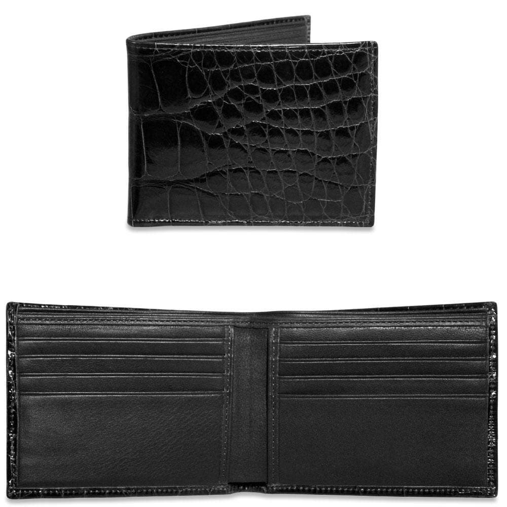 American Alligator Classic Bi-Fold Wallet #AL701 (Black)