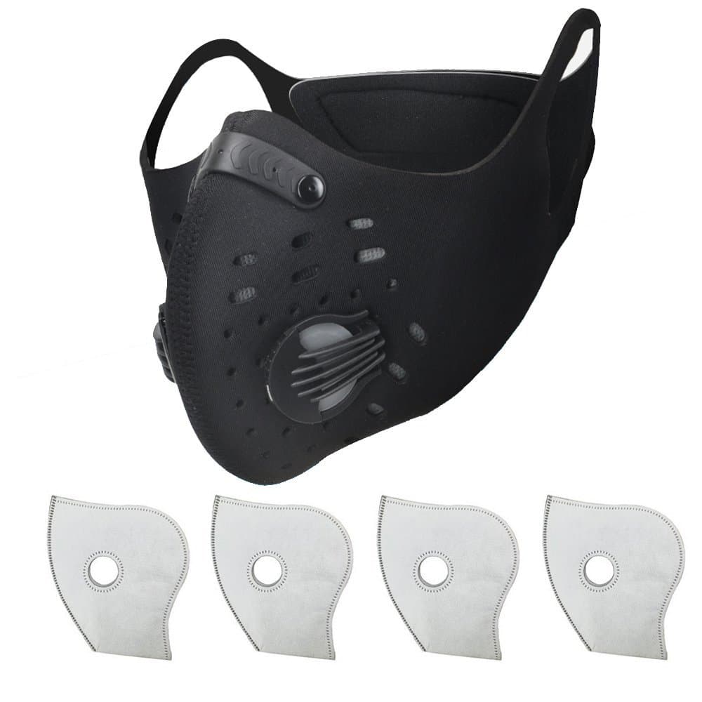 Simwell Dust Masks, Activated Carbon Dustproof Masks with Filter Allergy Mask for Running Woodworking House Cleaning and Gardening, Against Asthma, Pollen Allergies, PM2.5