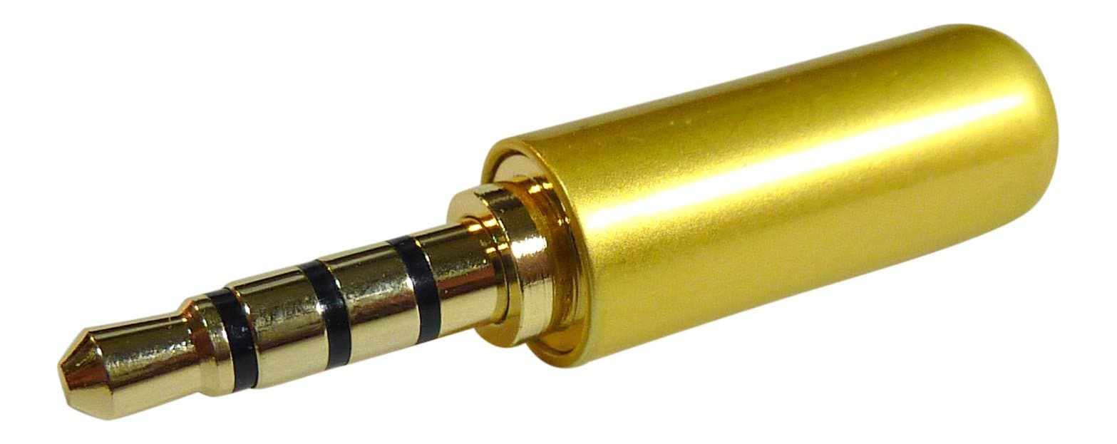 3.5 mm 1/8 inch 4 Pole Conductor 3 Ring Audio Video TRRS Male Plug Adapter Gold