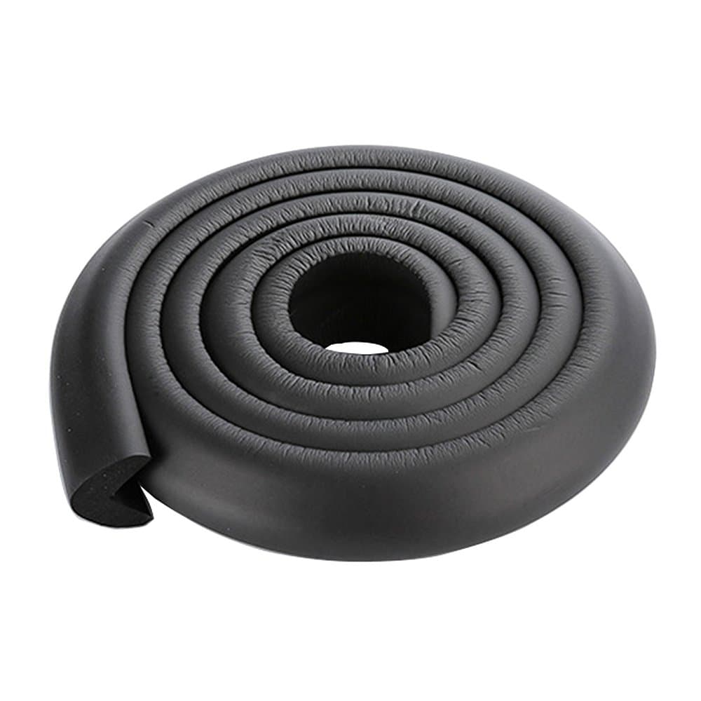 2M/6.5ft Black Wide Bumper Edge Guard L-Shape Toddler Corner Protectors for Right-Angle Furniture Edges