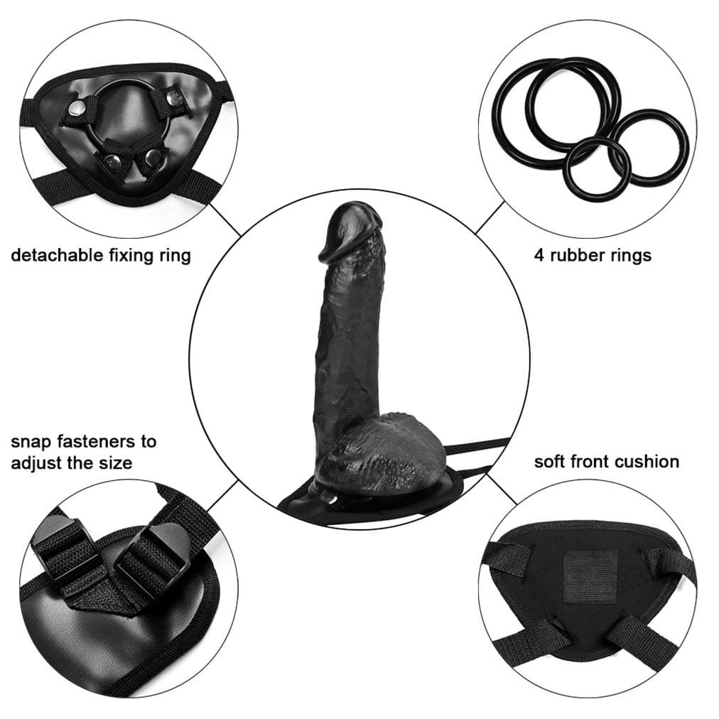Lfcmf Adjustable Plus Size Waist Super Soft Strápon for Coúples Sèx with Strong Ròd 8.26 inches (Color : Black)