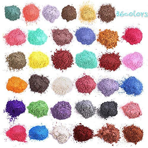 NEG Mica Powder for Bath Bombs - Soap Dye for Soap Coloring - Soap Making Colorants Set - 0.17 oz 36 Bags - Candle Making - Craft Projects - Nail Art - Resin Jewelry