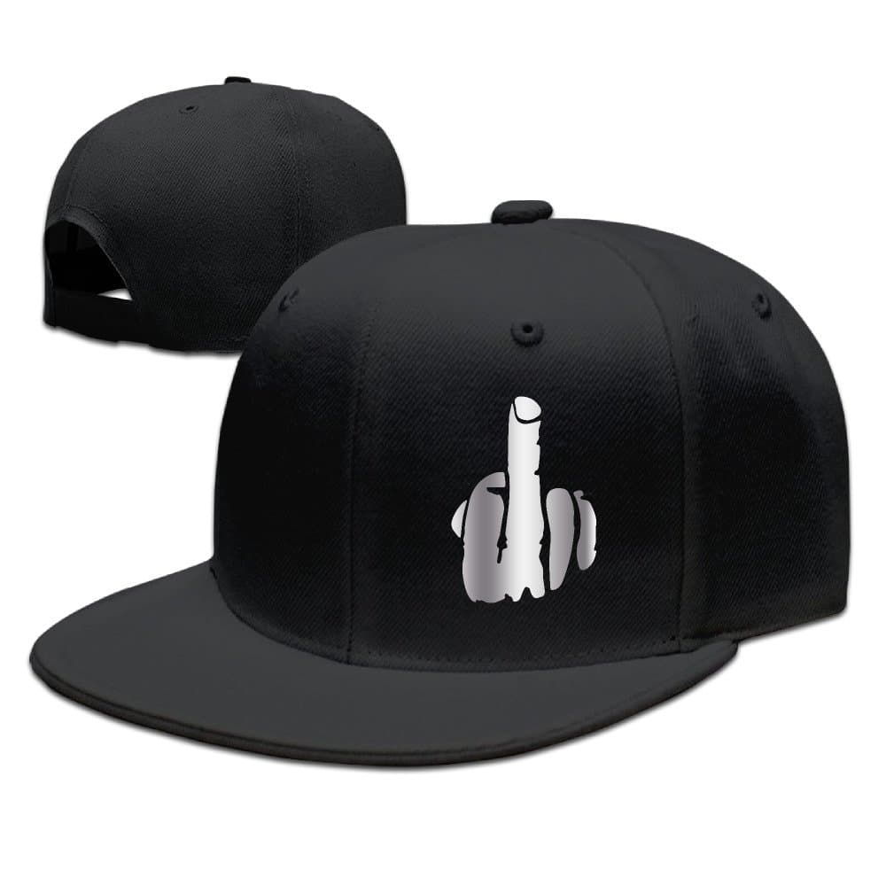 Middle Finger Platinum Style Baseball Snapback Hat Black