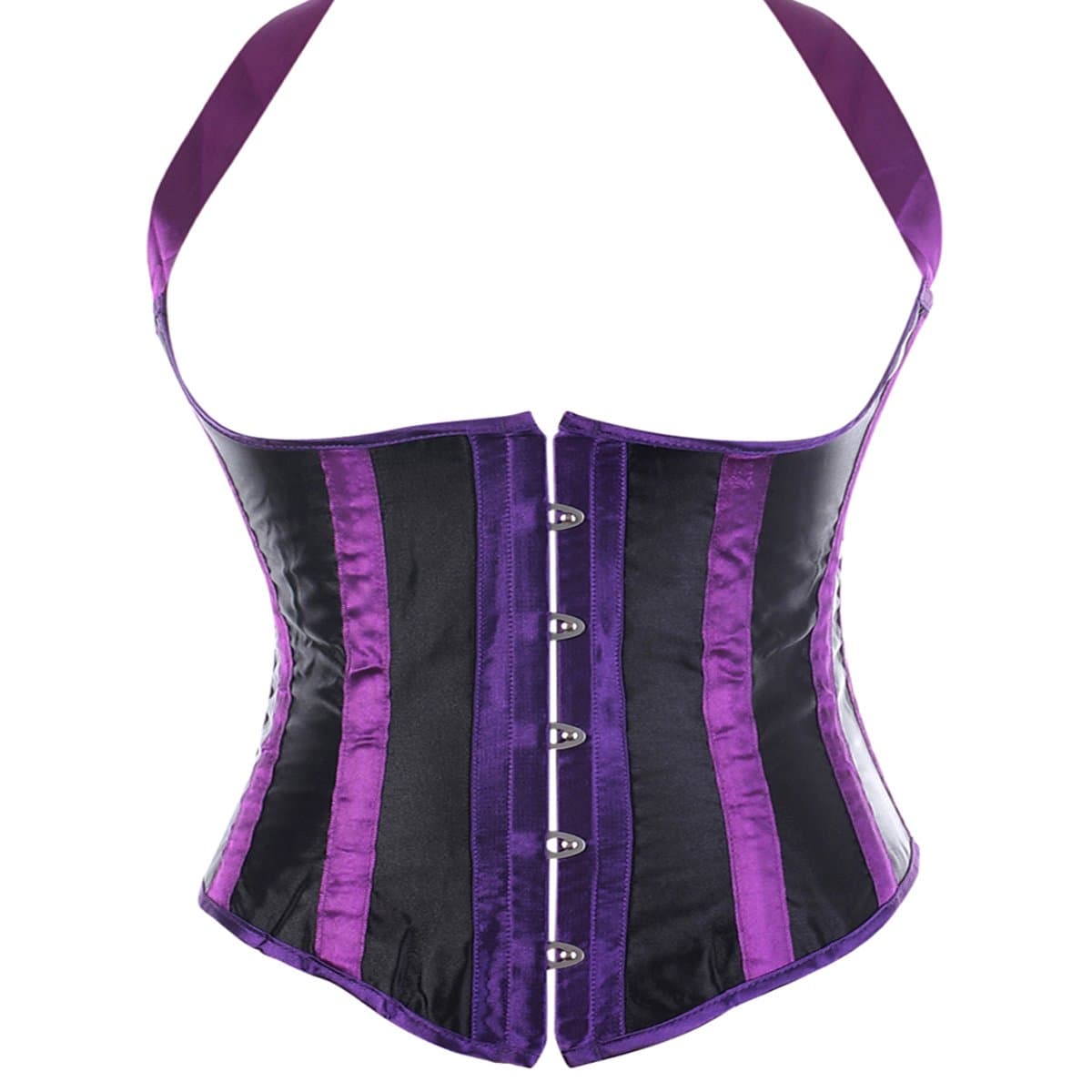 Striped Underbust Corset Halter Cupless Shaper Gothic Punk