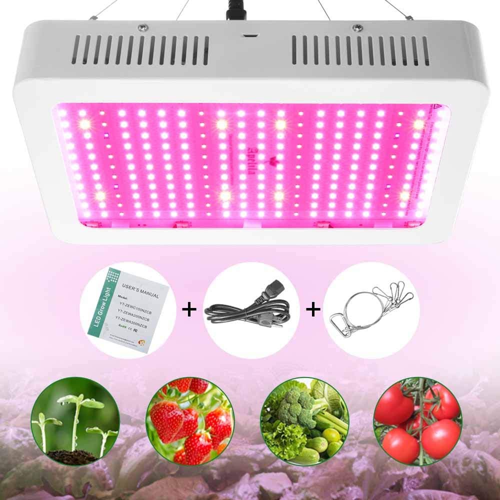 LED Grow Light, Upgraded 2000W Full Spectrum Led Lights Hanging Lamp for Greenhouse Hydroponic Indoor Plants Growing Vegetables and Flowers W/ Flower Booster Switch
