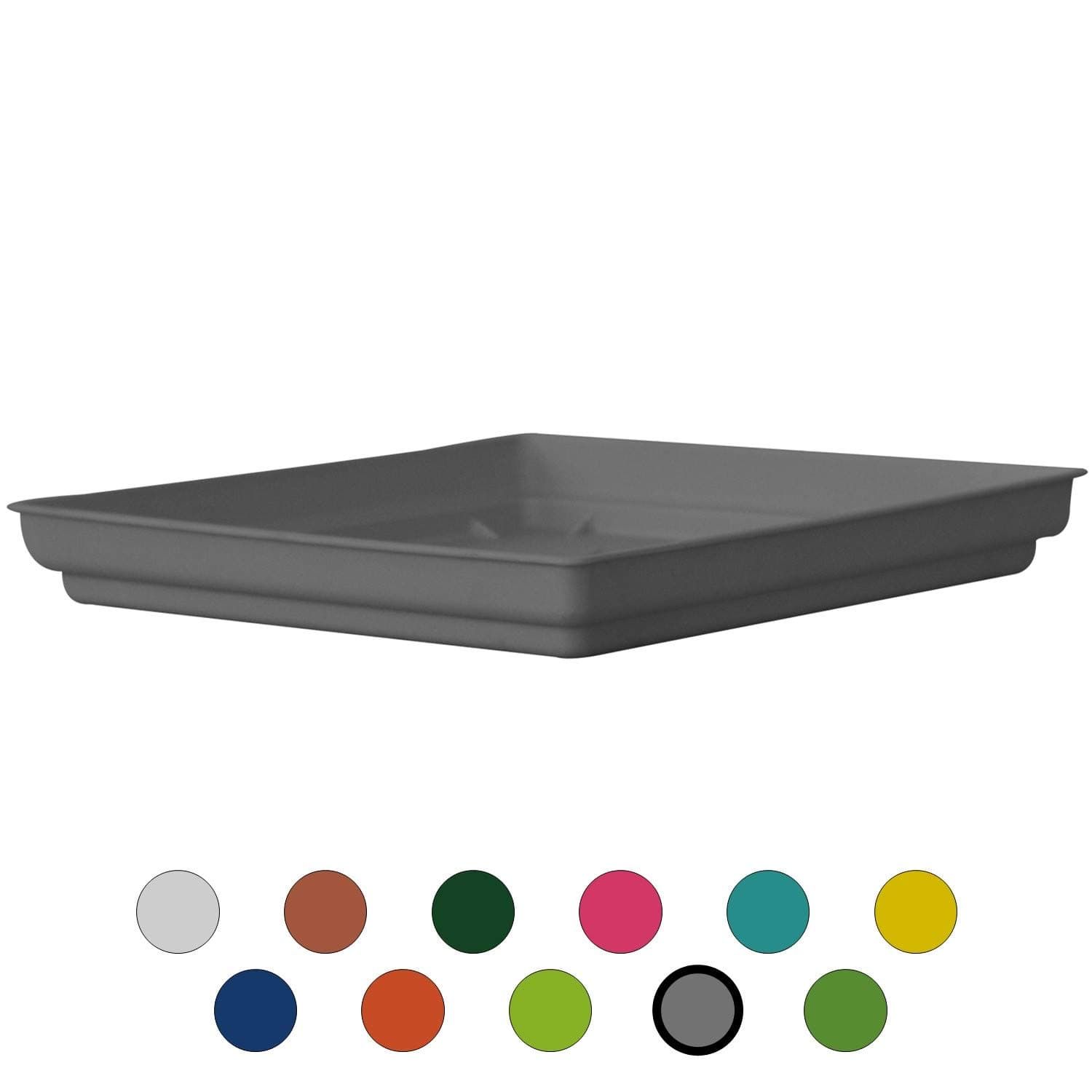 ALMI Plastic Accent Square Planter Drip Tray 10.5-Inch Ideal for 14-inch - for Plants, Flowers, Pot, Indoor, Outdoor, Grey