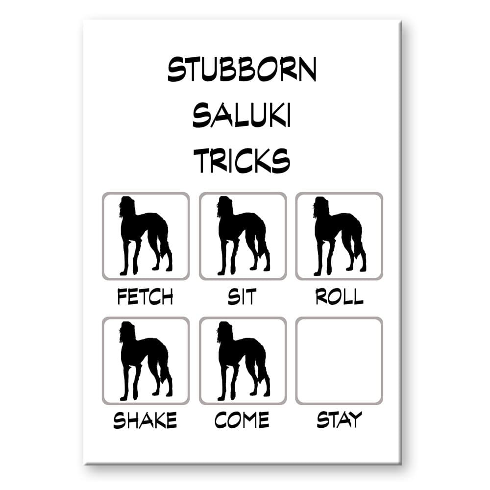 Wag Whimsy Saluki Stubborn Tricks Fridge Magnet