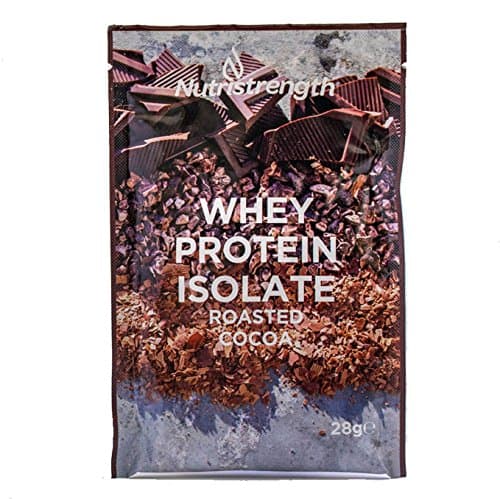 Vegetarian Protein Powder by Nutristrength | Whey Protein Isolate with Naturally Enhanced Flavour | Low Lactose & High Protein | Lean & Low Fat Nutritional Powder-Roasted Cocoa (Box of 12)