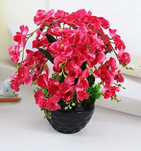 GBHNJ Artificial Decor False Sets Immortal Butterfly Orchid Rose Red
