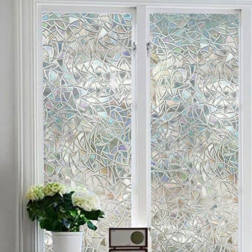 3D Privacy Window Films Refraction Static Cling No-Glue Easy Applied for Office Home Window Door Glass (17.7x78.7In(45 x 200cm))