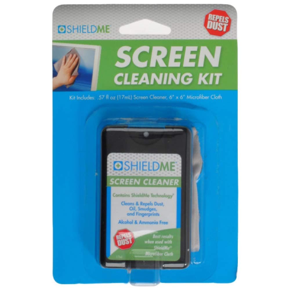 ShieldMe Lens & Screen Cleaning Kit (17mL Container with 6" X 6" Microfiber Cloth) with Glue Card