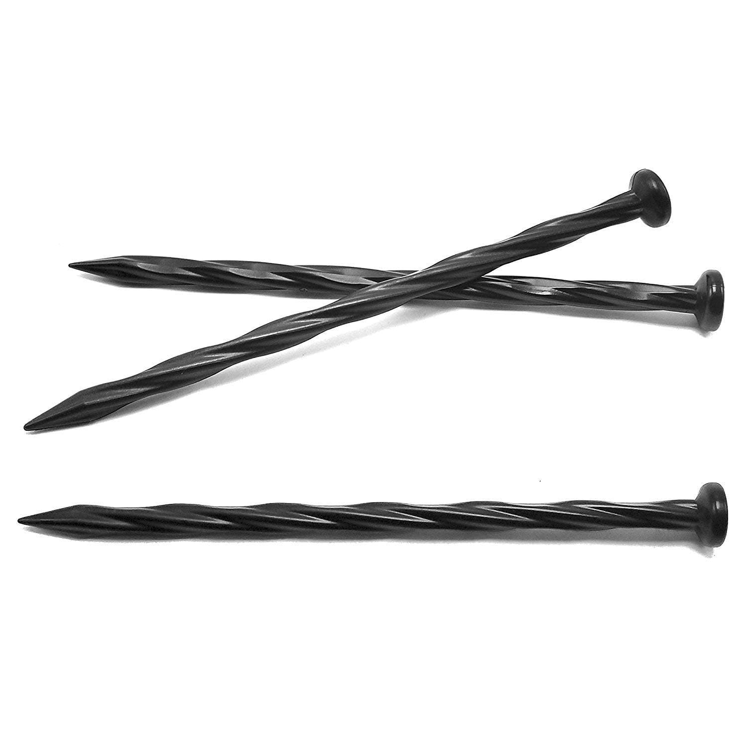 USA Made (30-Pack) - 8" Plastic Edging Nails, Spiral Nylon Landscape Stake Nail/Anchoring Spikes for Paver Edging, Weed Barrier, Artificial Turf & More (Fits Most Brands Dimex, EasyFlex, Proflex)
