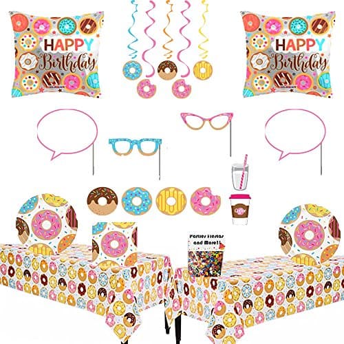 Donut Time Birthday Party Tableware Pack for 16 Guests