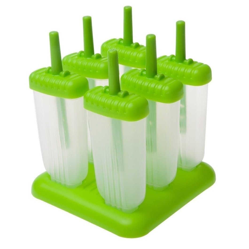 MasterStor Reusable Polypropylene Plastic Popsicle Mould (Green) Set of 6
