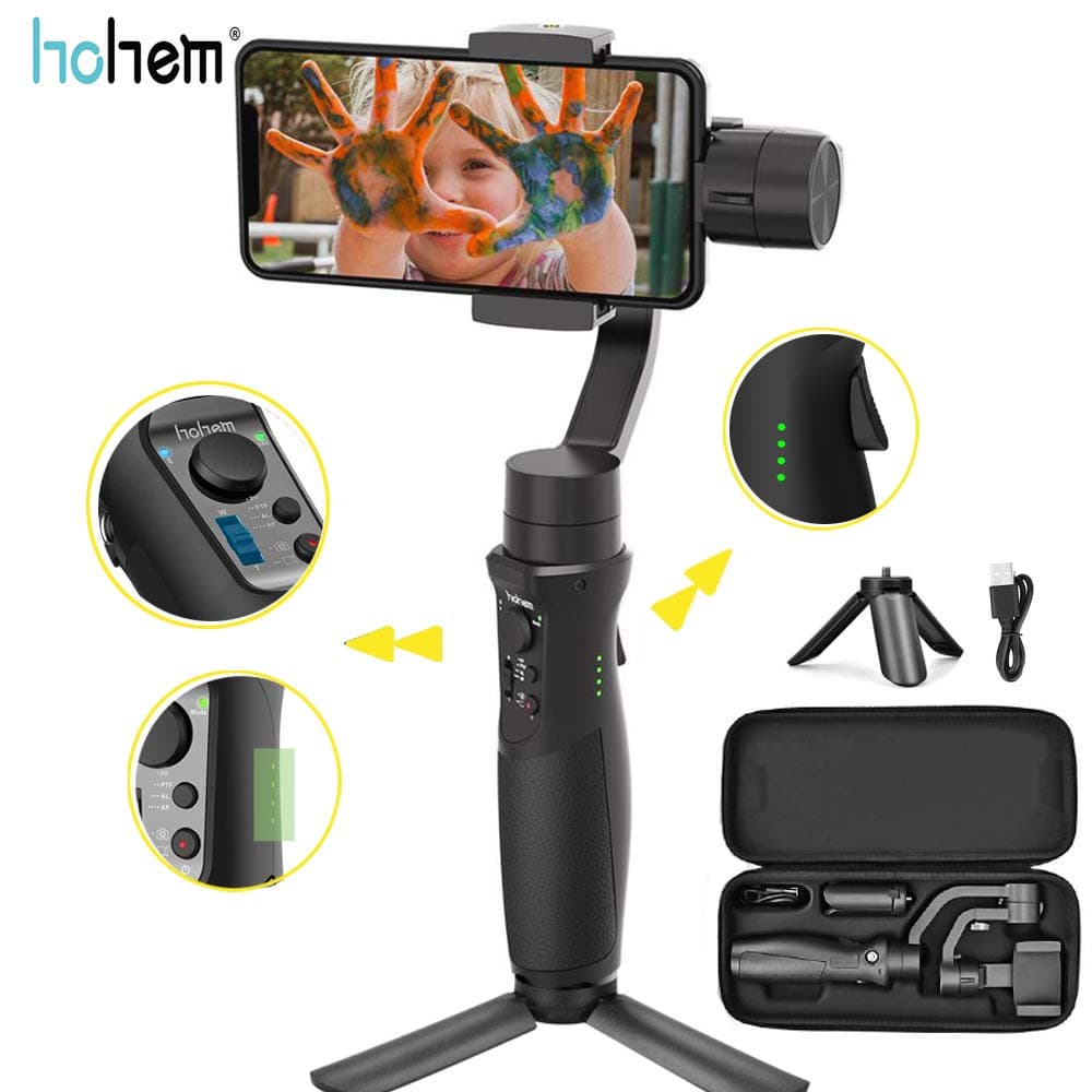 Hohem iSteady Mobile Plus Handy Gimbal 3-Axis Handheld Stabilizer for Smartphone iPhone 11/11 Pro/X XR XS Samsung S10, S9, Note 9/8,Sport Inception Mode Visual Auto Tracking 280g Payload