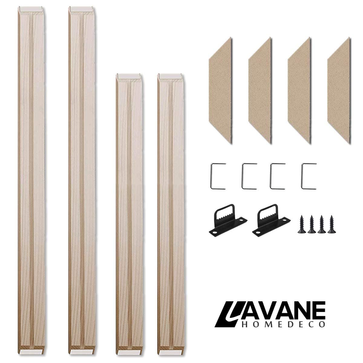 32x48 inch / 90x120cm DIY Solid Wood Canvas Frame Kit, La Vane Customized Wooden Art Frames Picture Accessories for Oil Painting & Home Bar Cafe Photo Poster Wall Art