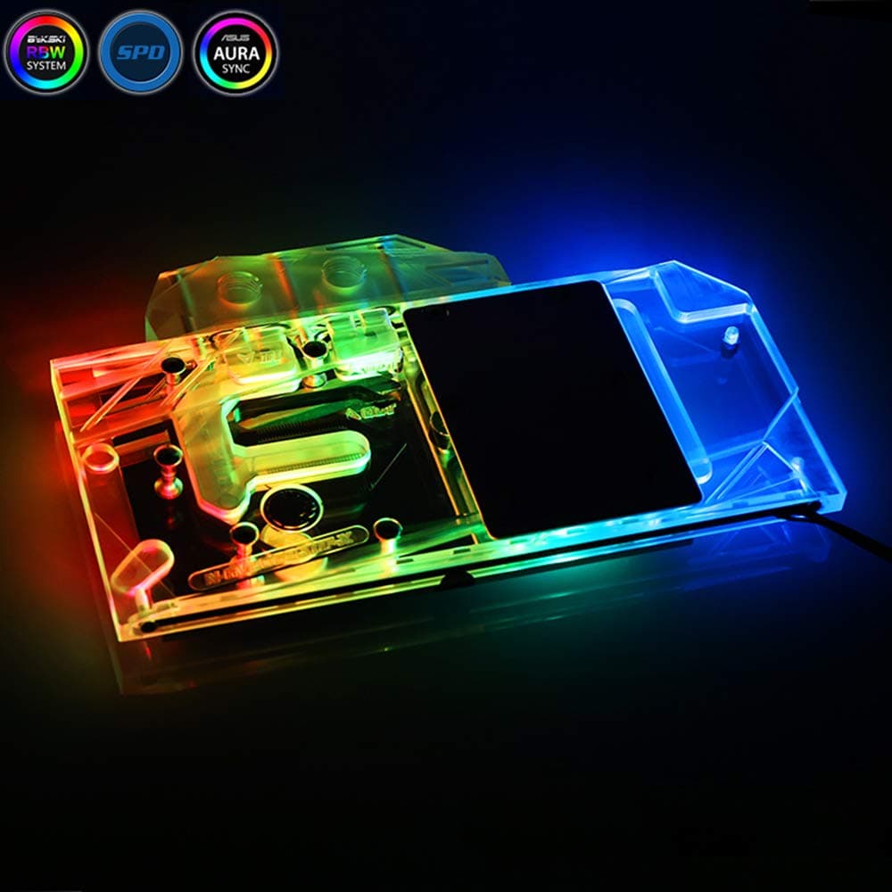 Bykski GPU Water Block Full-Cover Computer Water Liquid Cooling Graphic Card RBW LED Block for Gigabyte AORUS RTX 2080Ti 2080 2070 2060 (for Gigabyte RTX 2060 Super)