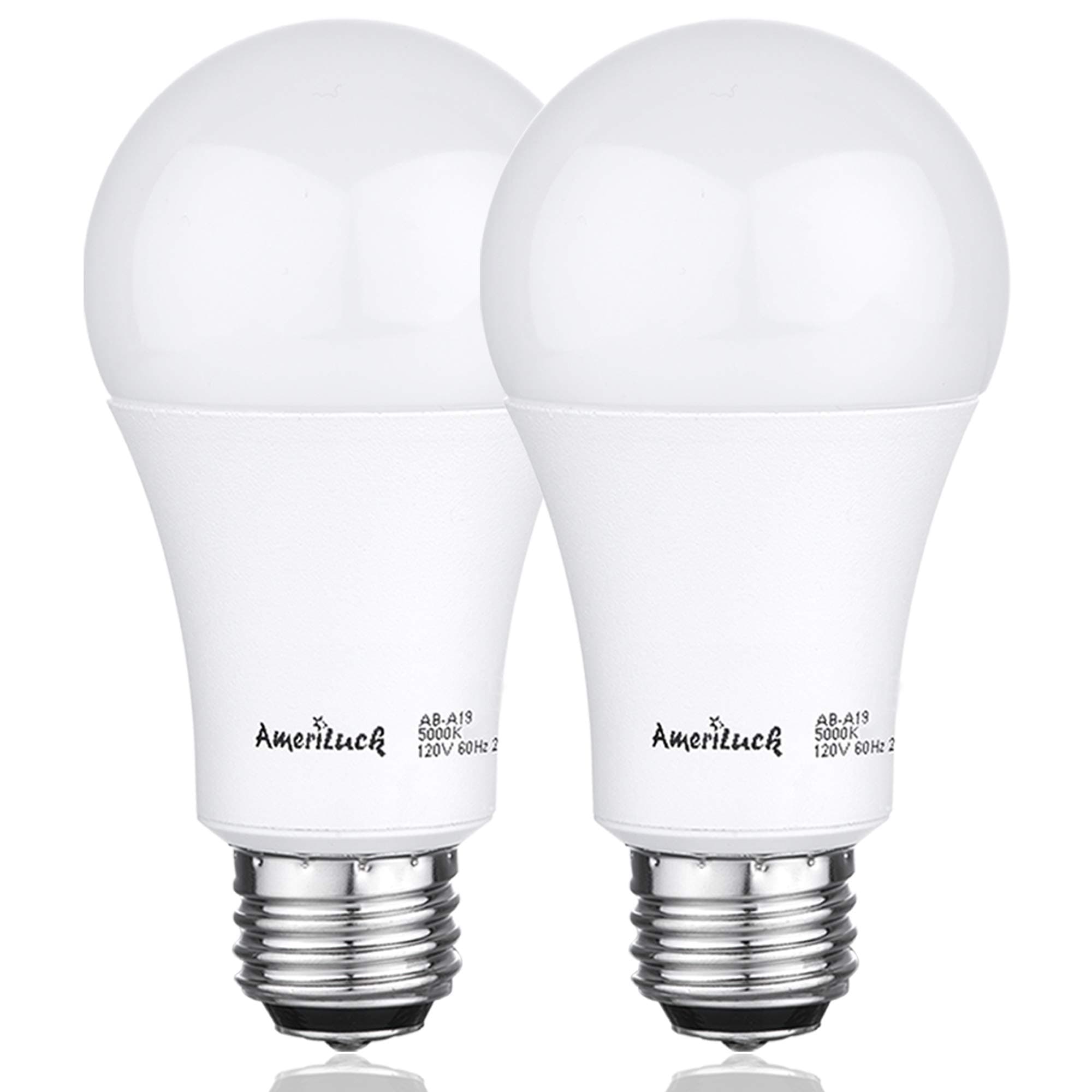 AmeriLuck 100W Equivalent A19 LED Light Bulbs, 15Watts Non-Dimmable 1600LM (3000K | Warm White, 2 Pack)